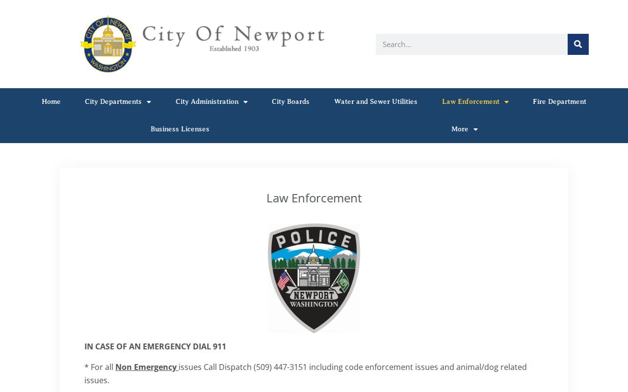 Pend Oreille County Newport Police booking-record source