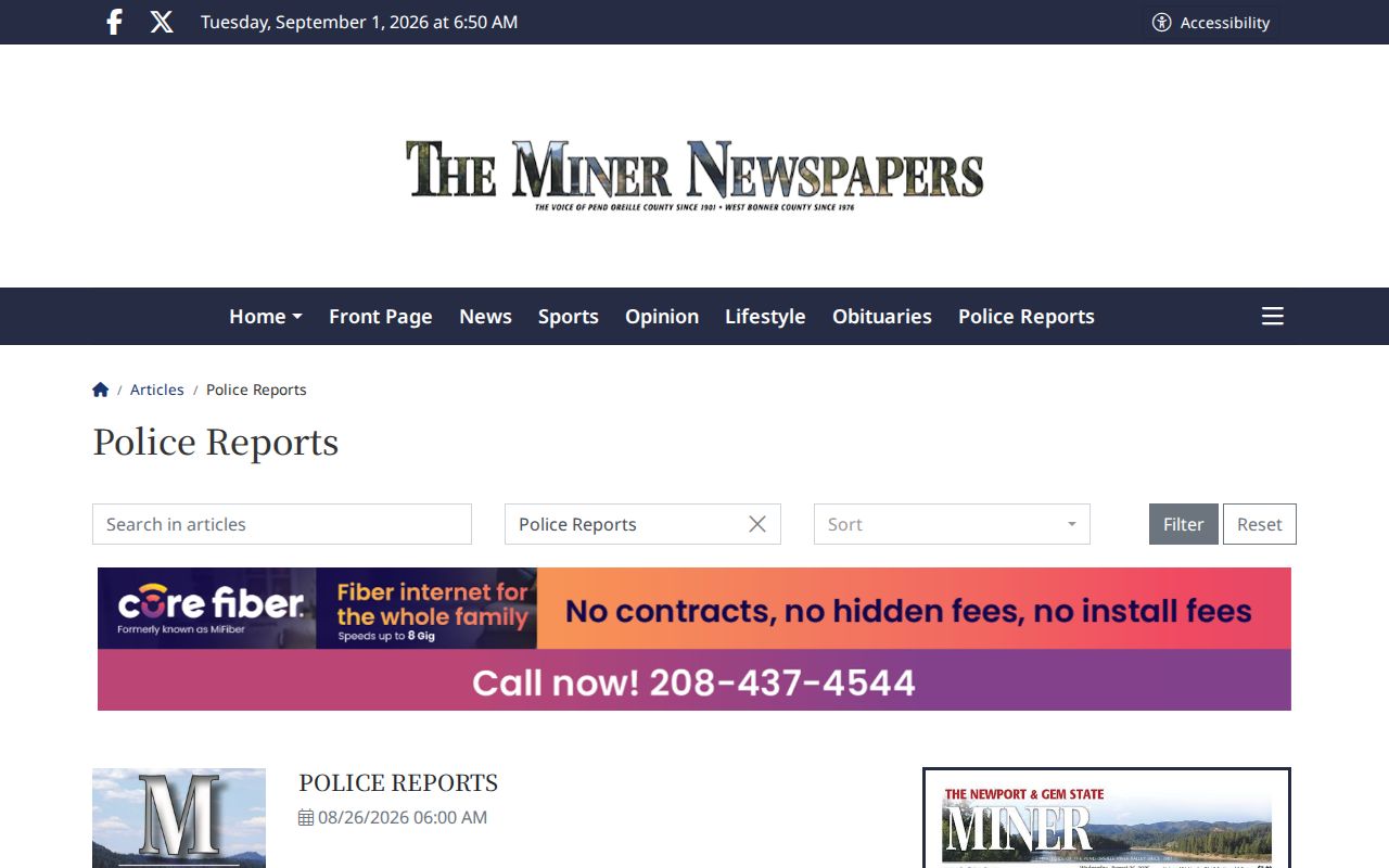 Pend Oreille County arrest news Police Reports section