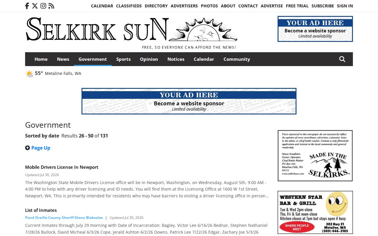 Pend Oreille County arrest news Sheriff blotter archive